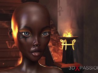 Sex im alten Ägypten! Anubis fickt einen jungen ägyptischen Sklaven fro seinem Tempel